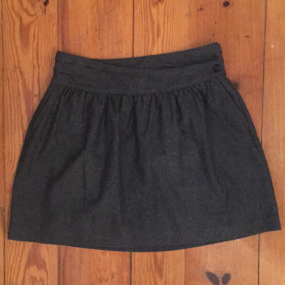 Gray wool blend skirt